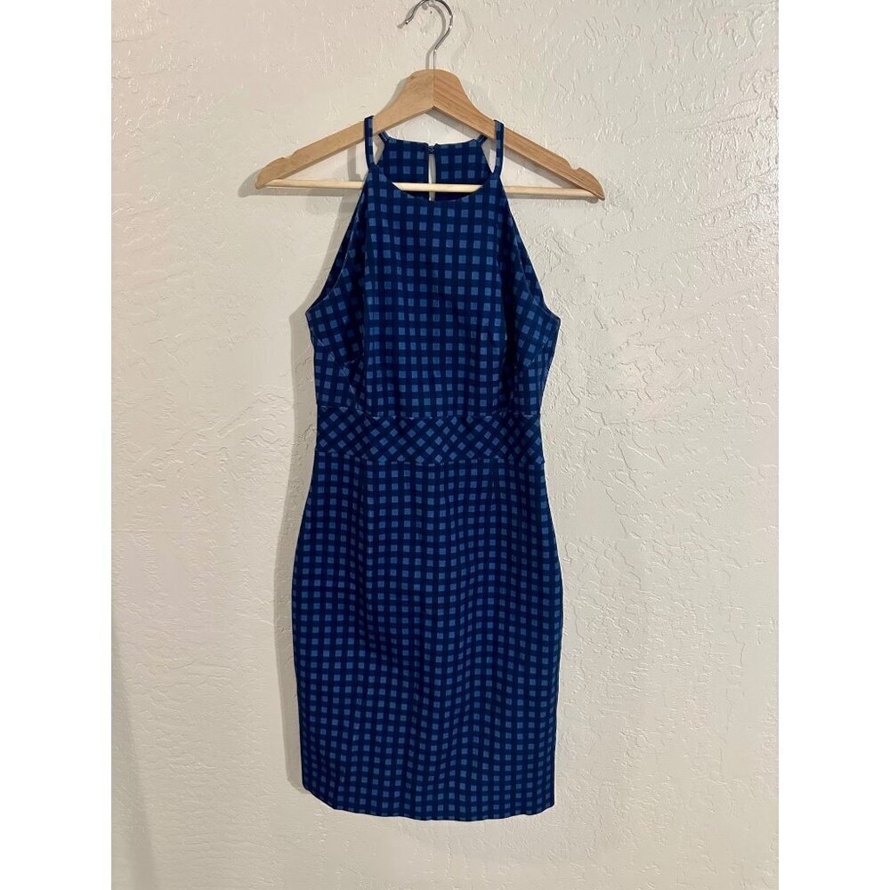 Y Banana Republic Blue Gingham Racer Back Mini Dress - Picture 2 of 11